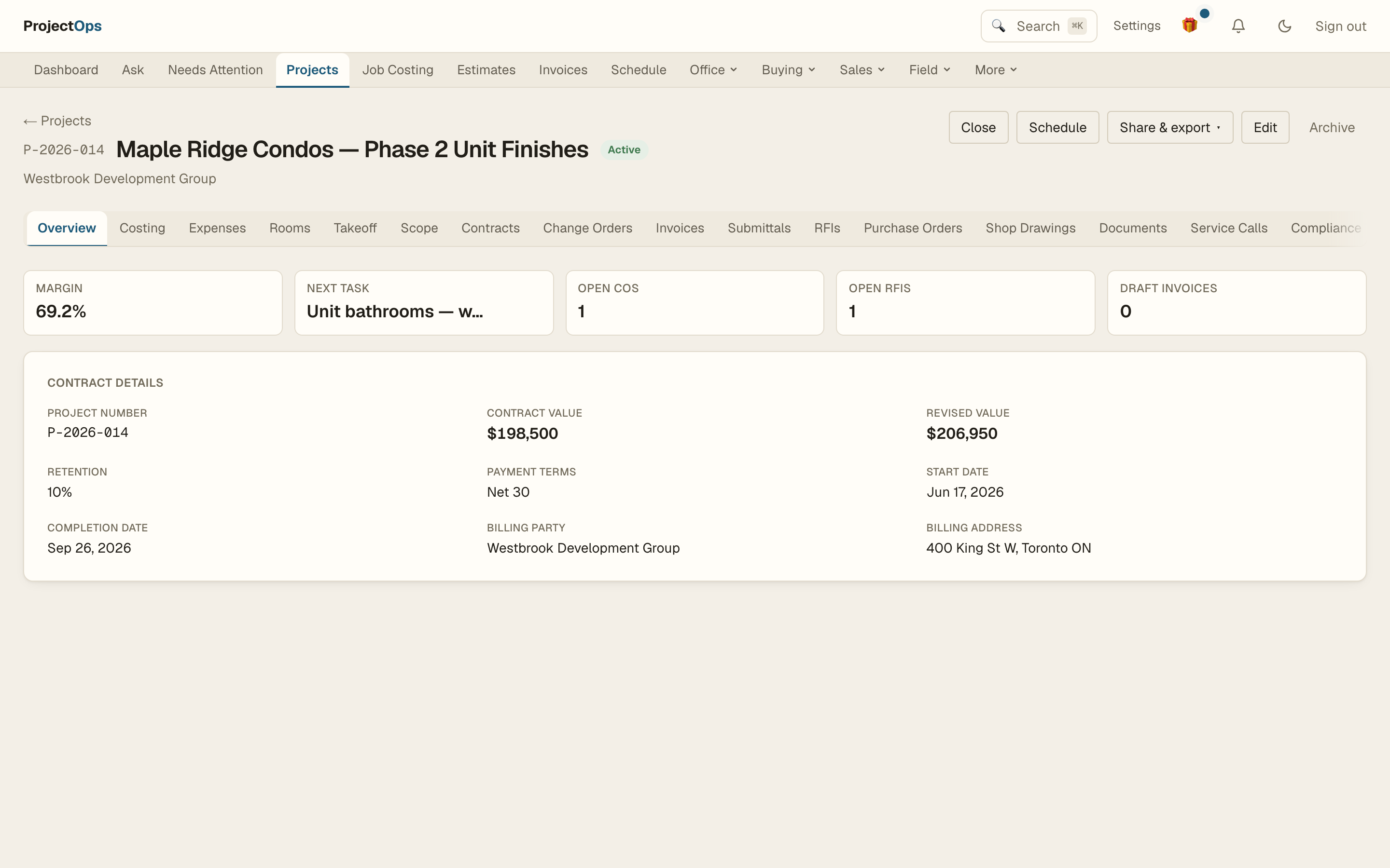 Project management in ProjectOps